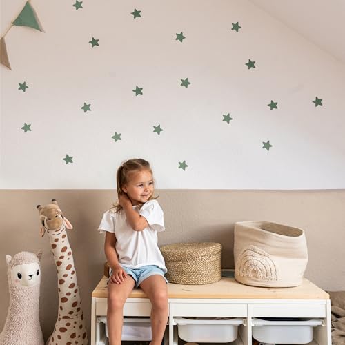 lilimaus Wandsticker Kinderzimmer [36 Stck.] - Wandtattoo Sterne - Wandaufkleber Kinderzimmer Mädchen & Jungen - Wanddeko Kinder & Baby - Babyzimmer Deko - Aufkleber Wand - Wall stickers - Grün von lilimaus