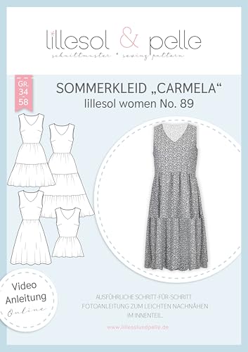 lillesol & pelle Schnittmuster lillesol Women No.89 Sommerkleid "Carmela" in Größe 34-58 zum Nähen mit Foto-Anleitung und Video von lillesol & pelle