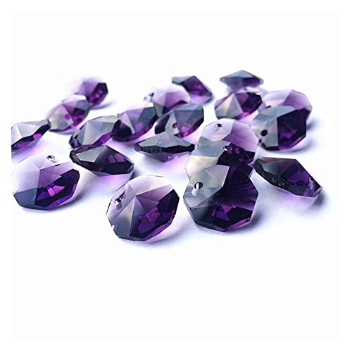 lin 100 Teile/los Violette Farbe 1 4mm Glaskristall Kronleuchter Achteckperlen in einem Loch Beleuchtung Zubehör DIY. Vorhangperlen liefert Going von lindawang