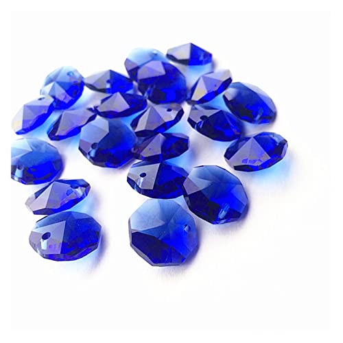 lin 100pcs / Lot Blaue Farbe 1 4mm Glaskristall Kronleuchter Achteckperlen in einem Loch Beleuchtung Zubehör DIY. Vorhangperlen liefert Going von lindawang