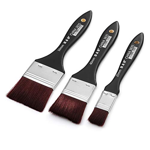 3Stück Aquarell Acryl Flachpinsel Breit Set für Künstler Malen,Breiter Pinselset Groß Acrylfarben Pinsel Ölfarben Bürste Malerpinsel Lasurpinsel Lackpinsel Ölmalpinsel für Malerei Ölmalerei 20/40/50mm von linjinde