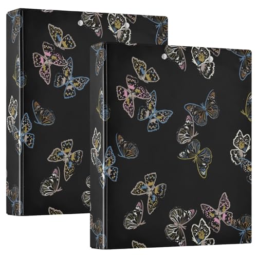 Flying Butterflies 3 Ringe Binder 3,8 cm Notizbuch Ordner mit Klemmbrett 1/2 Packungen Schulbedarf Binder 200 Blatt von linqin