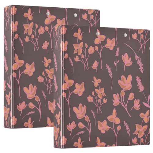 Kleine Blumen Zweige 3-Ringe Binder 1,2 Zoll Ordner mit Klemmbrett 1/2 Packung Ordner für Schule 200 Blatt von linqin