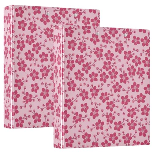 Red Cherry Blossom 3-Ring-Notizbuch, 1 und 1/2 Zoll, Ordner mit Klemmbrett, 1/2er-Pack, Schulbedarf, Hardcover von linqin