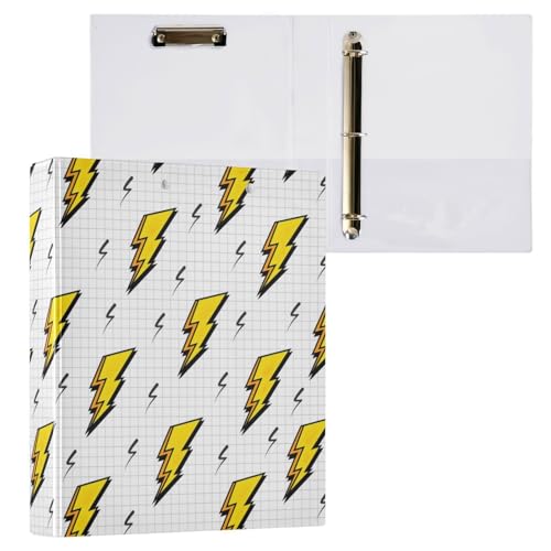 Retro Lightning Bolts Ringbuch mit Taschen, 2,5 cm, 200 Blatt von linqin