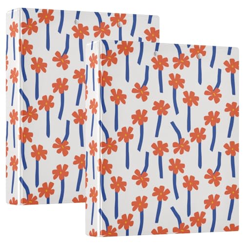 Spring Little Flowers Runde Ringbücher mit Taschen, 3,8 cm, 1/2er-Pack, Schulhefter Hardcover von linqin