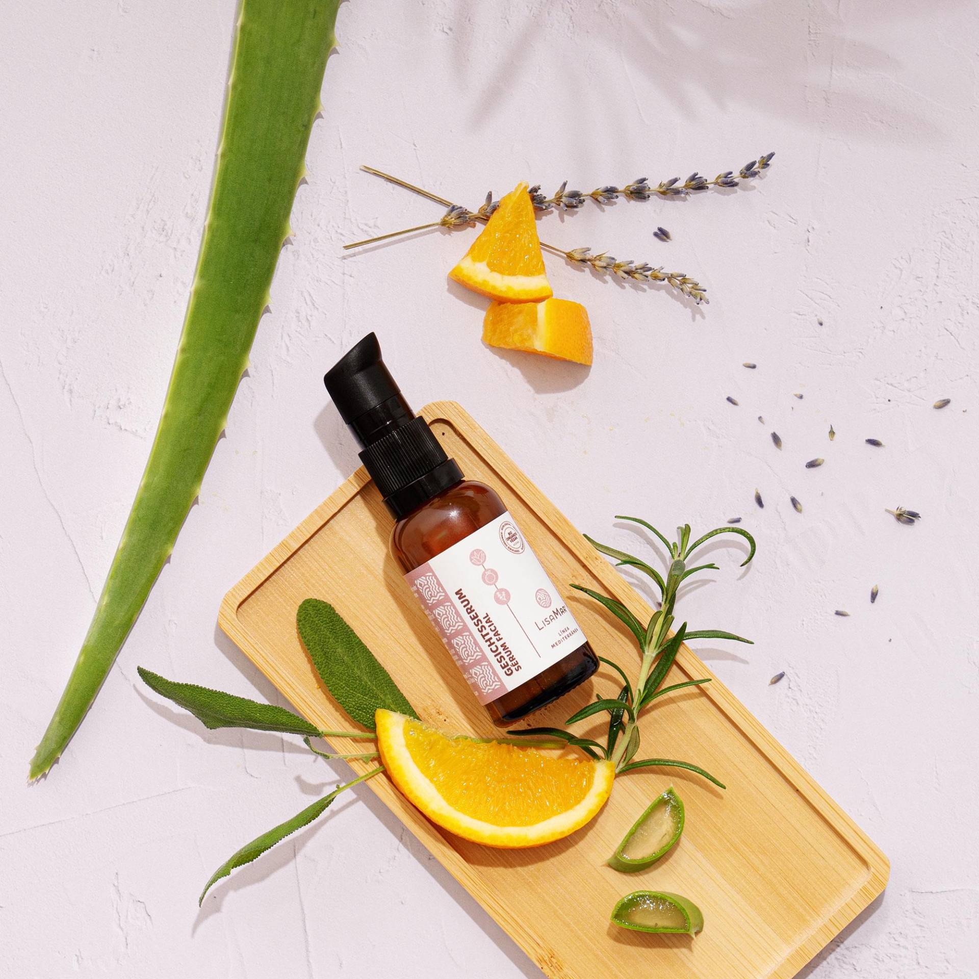 Bio Gesichtsserum - Anti-Aging Mit Hyaluron Und Aloe Ver, Spendet Feuchtigkeit, Glow Effekt, Natürliche Hautpflege, Zieht Schnell Ein von lisamarcosmetics