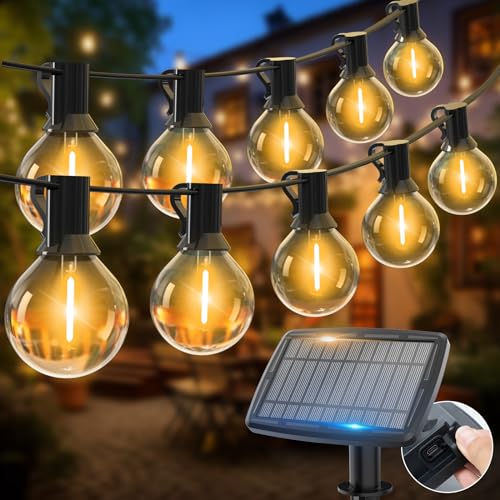 litogo 119.75ft Solar Lichterkette Aussen, 50+3 G40 LED Lichterketten Außen, 5 Modi USB Solarlichterkette Außen Wetterfest für Balkon, Terrasse, Garten, Hochzeit, Haus, Weihnachten Partys von litogo