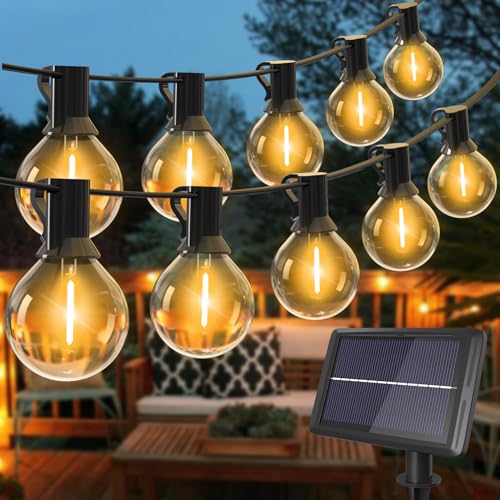 litogo 2 Stück Solar Lichterkette Außen, 10M G40 15+1 LED Lichterkette Außen Wasserdicht 4 Modi Solarlichterkette für Garten, Hochzeit, Balkon, Haus, Weihnachten Deko, Warmweiß von litogo