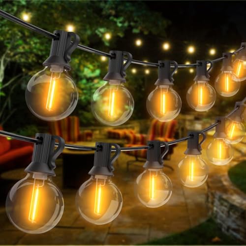 litogo LED Lichterkette Außen 35.5M, Outdoor Lichterkette mit 50+2 G40 Retro Glühbirne, Lichterkette Außen Wetterfest, Anschließbare Lichterketten für Balkon Patio Terrasse Party-Warmweiß von litogo