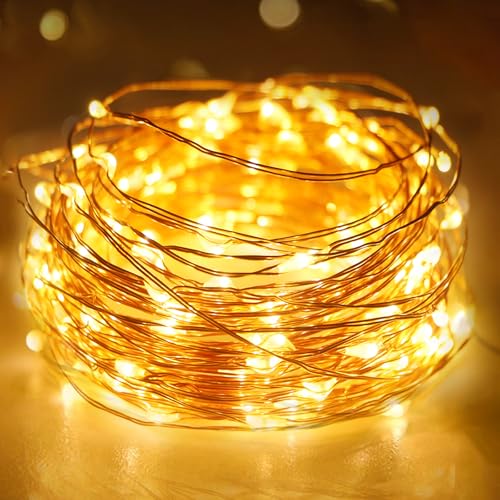 litogo Lichterkette Batterie Timer, 3M 30 LED Lichterkette Innen Wasserdicht Kupferdraht Fairy Lights, Lichterketten Batteriebetrieben (AA Batterie) für Party Weihnachten Hochzeit Deko, Warmweiß von litogo