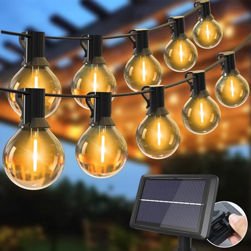 litogo Solar Lichterkette Aussen, USB 23M Lichterkette Außen Solar mit 30+3 LED G40 Glühbirnen, Wasserdicht 4 Modi Solarlichterkette Outdoor für Garten Balkon Party Hochzeit Weihnachten Deko von litogo