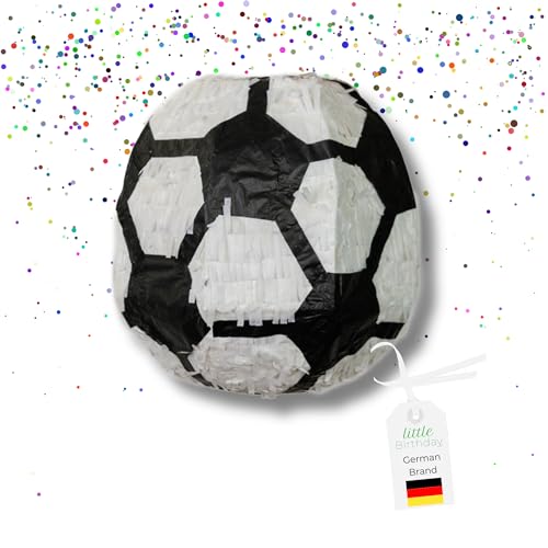 LITTLE BIRTHDAY | Fußball Pinata | Piñata Geburtstag Mädchen und Junge | 28x28x28cm | Süssigkeiten Kindergeburtstag | Pinata ohne Füllung | Zum Befüllen | Fussball Geburtstag für die Motto Party von little Birthday