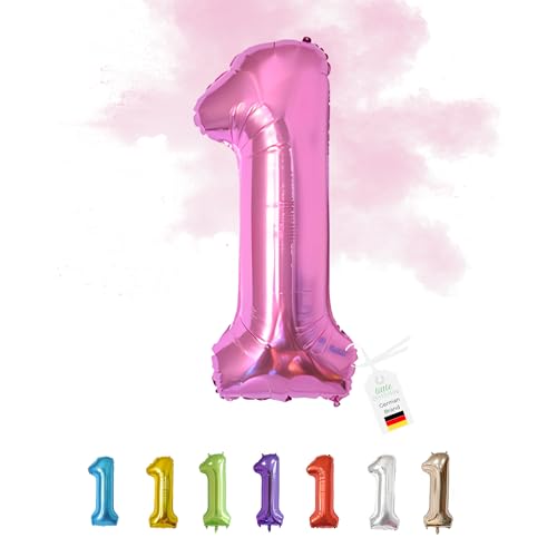 LITTLE BIRTHDAY | Zahlen Luftballon | Folienballon | Helium Gas Balloon Ballon | 101 cm | 0 1 2 3 4 5 6 7 8 9 in vielen Farben | Geburtstag | Kindergeburtstag | Deko | pink 1 von little Birthday