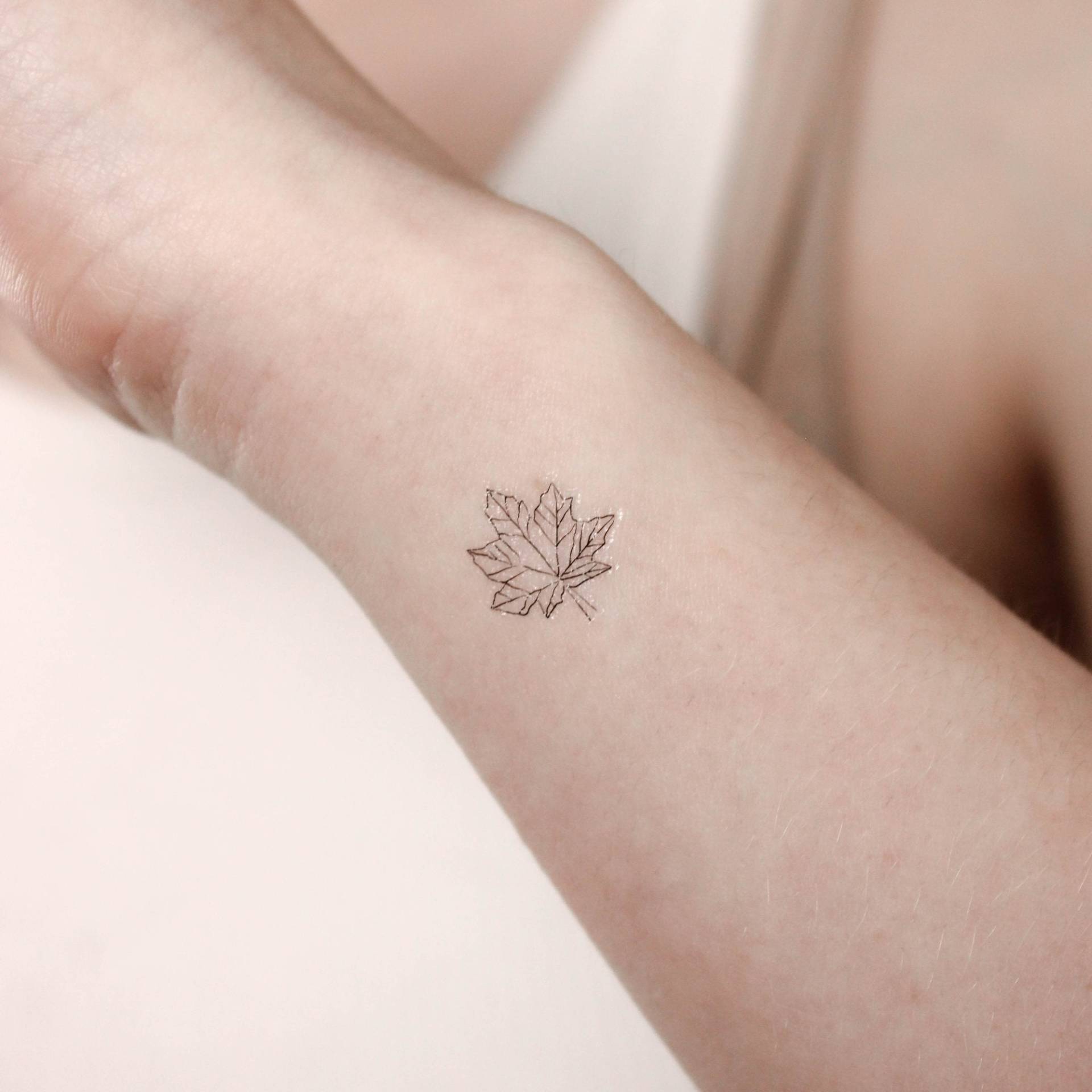 Ahornblatt Temporäres Tattoo | 3Er Set von littletattoos