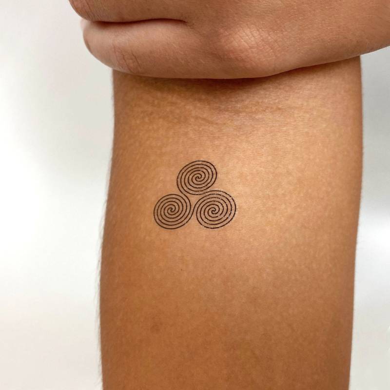 Dreifach Spirale Symbol Temporäres Tattoo | 3Er Set von littletattoos