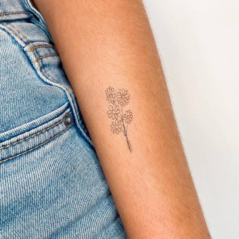 Gänseblümchen Blume Temporäres Tattoo | 3Er Set von littletattoos