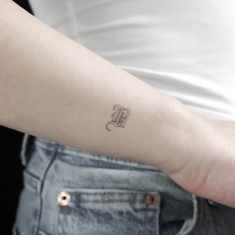 Gothic Style B Buchstabe Temporäres Tattoo | 3Er Set von littletattoos