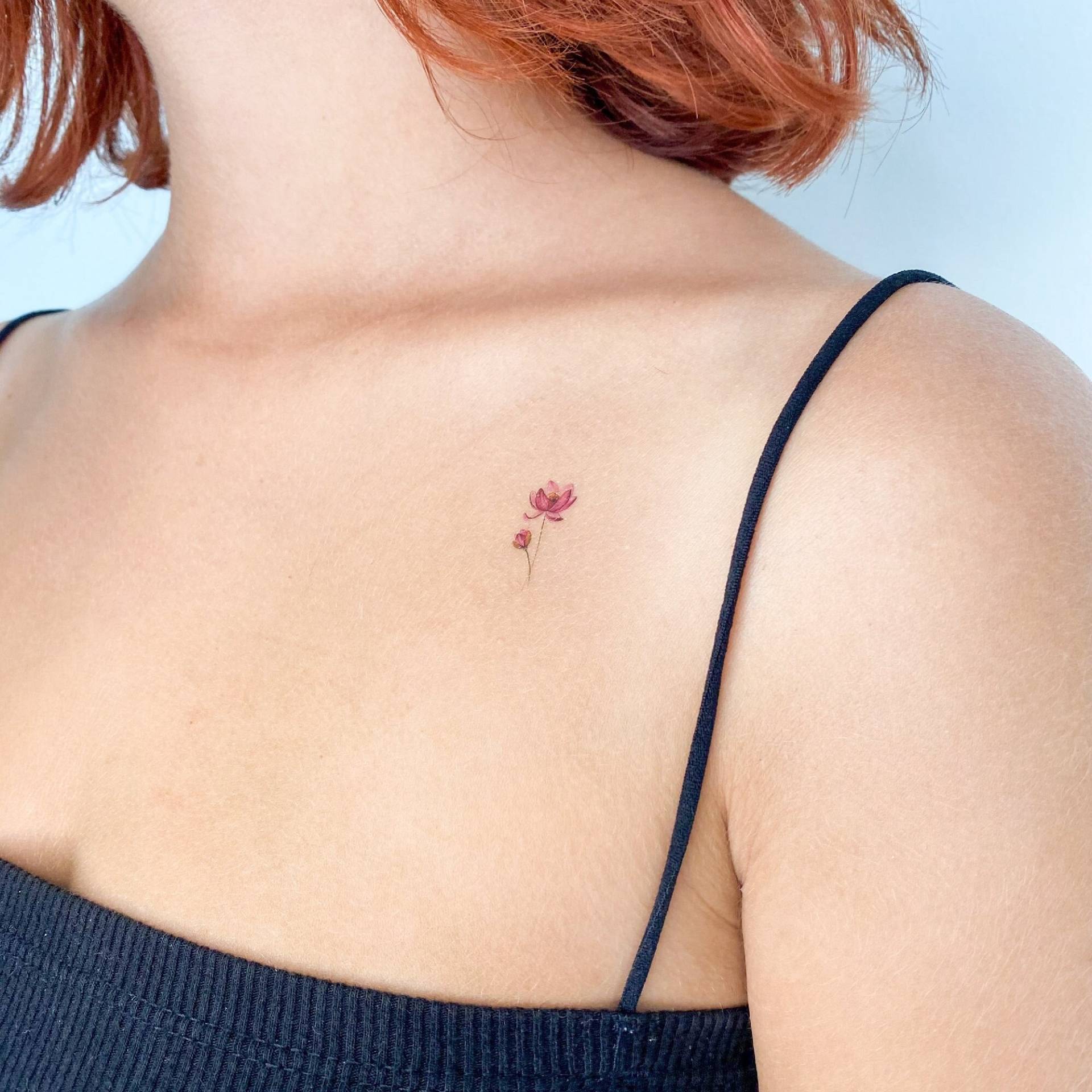 Kleine Aquarell Lotus Blume Temporäres Tattoo | 3Er Set von littletattoos