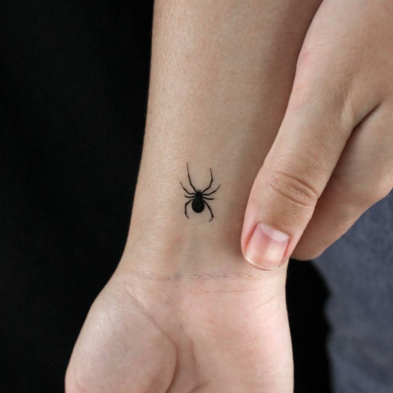 Kleine Schwarze Spinne Temporäre Tattoo | 3Er Set von littletattoos