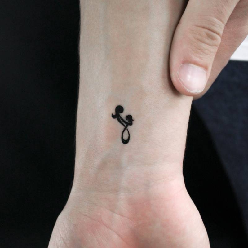 Kleines Mutter, Tochter Und Sohn Symbol Temporäres Tattoo | 3Er Set von littletattoos