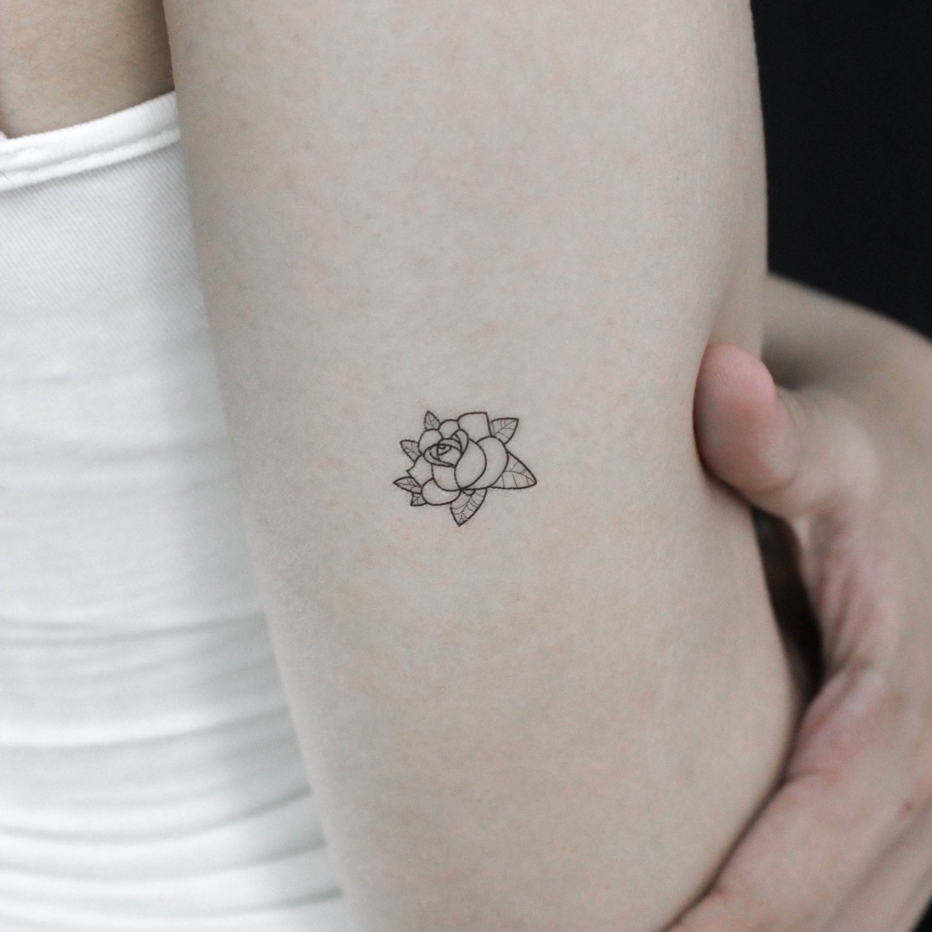 Rose Kopf Kontur Temporäres Tattoo | 3Er Set von littletattoos