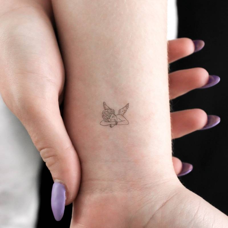 Schlafender Cherub Temporäres Tattoo | 3Er Set von littletattoos