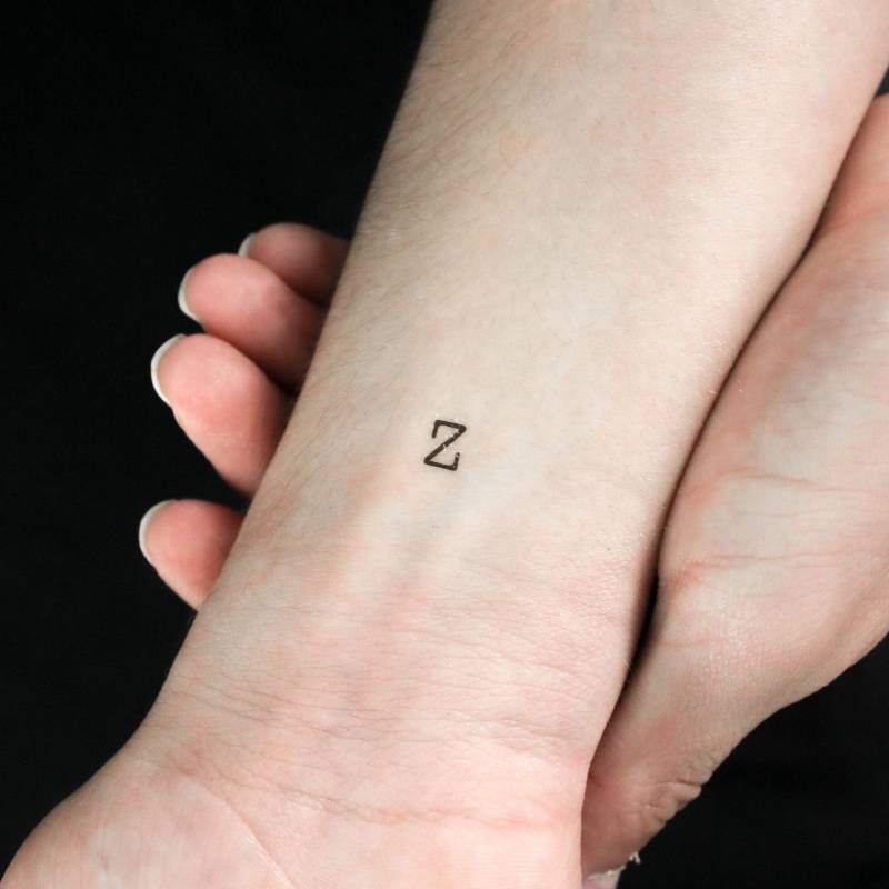 Z Schreibmaschinen-Großbuchstaben Temporäres Tattoo | 3Er Set von littletattoos