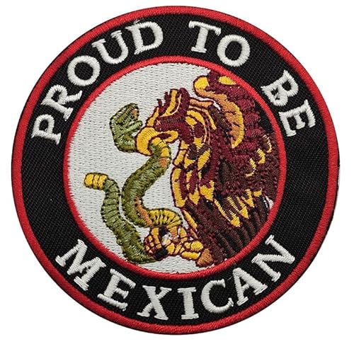 lkLiovaha 1 x runder "Proud to Be Mexican"-Patch-Abzeichen mit Klettverschluss auf der Rückseite (A15) von lkLiovaha