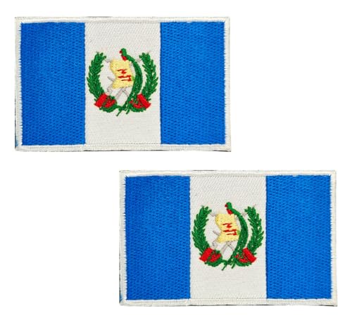 lkLiovaha 2 Stück Guatemala-Flaggen, bestickt, Militär, taktischer Aufnäher für Kleidung, Hüte, Rucksäcke, Stolz, Dekorationen (Guatemala) von lkLiovaha