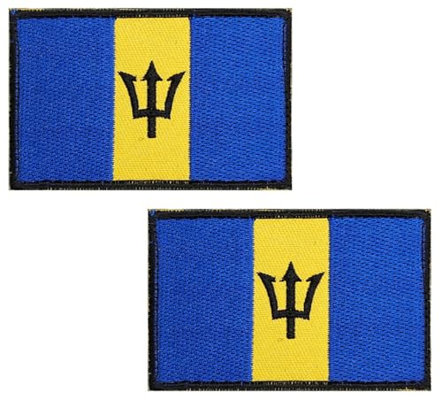 lkLiovaha Barbados-Flaggen, bestickt, Militär-Aufnäher, taktischer Aufnäher für Kleidung, Hüte, Rucksäcke, Stolz-Dekorationen, 2 Stück von lkLiovaha