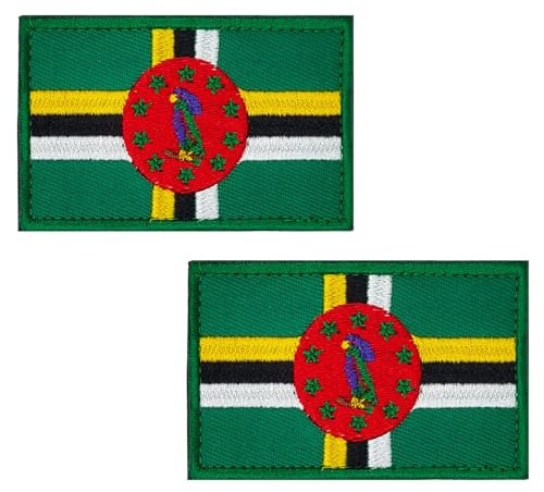 lkLiovaha Dominica-Flaggen, bestickt, Militär-Aufnäher, taktischer Aufnäher für Kleidung, Hüte, Rucksäcke, Stolz, Dekorationen (Dominica), 2 Stück von lkLiovaha