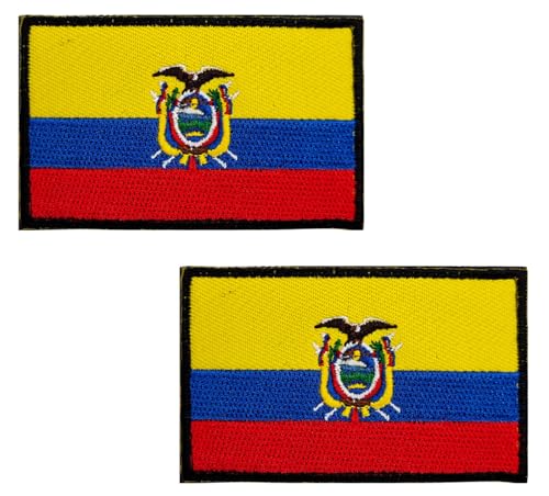 lkLiovaha Ecuador-Flaggen, bestickt, Militär-Aufnäher, taktischer Aufnäher für Kleidung, Hüte, Rucksäcke, Stolz-Dekorationen (Ecuador), 2 Stück von lkLiovaha