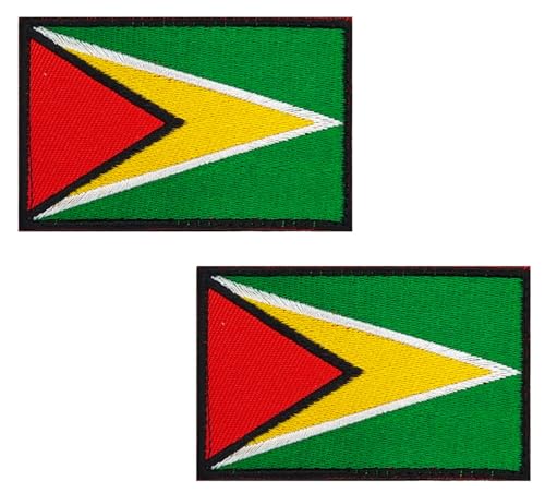 lkLiovaha Guyana-Flaggen, bestickt, Militär-Aufnäher, taktischer Aufnäher für Kleidung, Hüte, Rucksäcke, Stolz, Dekorationen (Guyana), 2 Stück von lkLiovaha