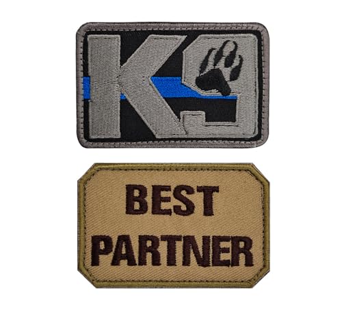 lkLiovaha K9 und Best Partner bestickte Militär-Klettverschluss-Aufnäher, 2 Stück (Farbe 1) von lkLiovaha