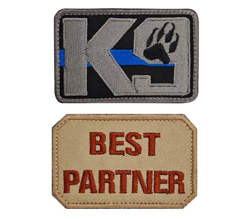 lkLiovaha K9 und Best Partner bestickte Militär-Klettverschluss-Aufnäher, 2 Stück (Farbe 2) von lkLiovaha