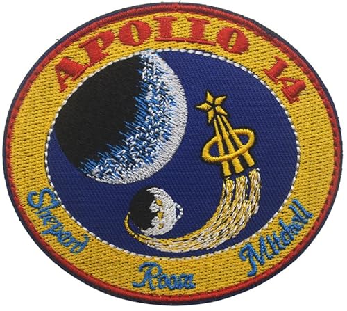 lkLiovaha Mondlandungsprogramm Gedenkaufnäher, kompatibel mit Apollo Mission 14, Stickerei, Militär, taktischer Klettverschluss von lkLiovaha