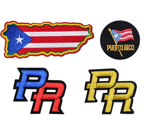 lkLiovaha Puerto Rico-Flaggenaufnäher, rund, Puerto Rico, zum Aufnähen oder Aufbügeln, dekorative Flicken für Hüte, Rucksack, Kleidung, Jacken und mehr, 4 Stück von lkLiovaha