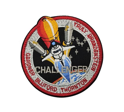 lkLiovaha STS-8 Misson-Logo-Aufnäher, Space Shuttle Challenger-Abzeichen, bestickter Klettverschluss auf der Rückseite von lkLiovaha