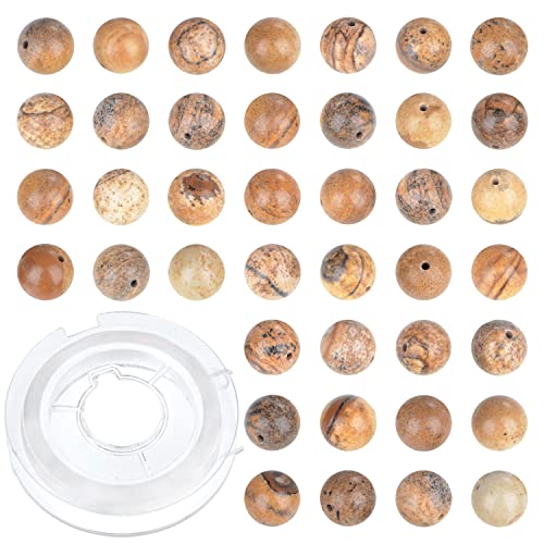 Natürliche Jaspis-Edelsteine, rund, lose Perlen für Schmuckherstellung, 6 mm, 200 Stück, mit Kristall-Stretchschnur Natürliche Jaspis-Edelsteine, rund, lose Perlen für Schmuckherstellung, 6 mm, 200 Stück, mit Kristall-Stretchschnur von lohfxrgyjk