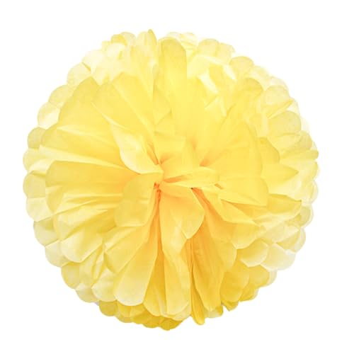 lopituwe 1 teile/satz Papier Blumen Dekorationen Pom Pom Papier Kugeln Papier Kugeln Papier Hängenden Blumen Für Geburtstag, Gelb, 12 Zoll von lopituwe