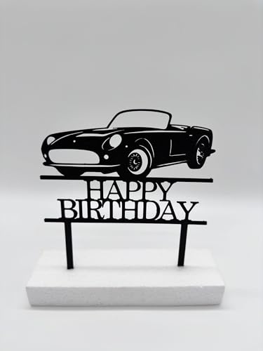 Auto Happy Birthday Cake Topper Geburtstag Torten Stecker (Schwarz) von lrsweetdesign