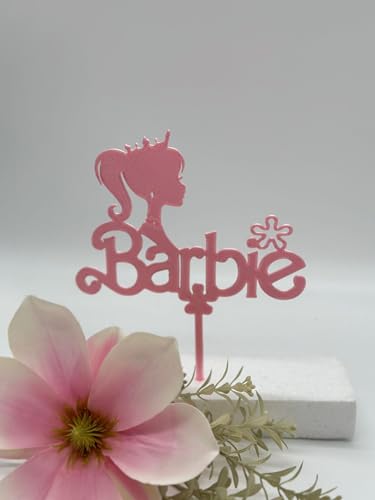 Prinzesin Barbia Cake Topper Geburtstag Torten Stecker farbe Rosa 15cm von lrsweetdesign