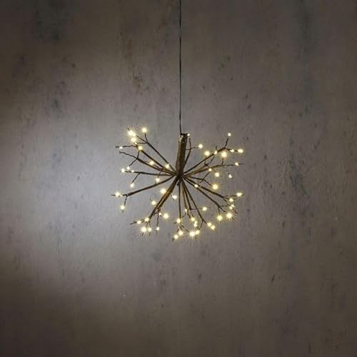 luca lighting Dandelion Hängend, schwarz, warmweiß, 63 LEDs, IP44-h21 x 30 cm, originelle Weihnachtsdekoration, mehrfarbig, einzigartig von luca lighting