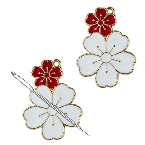 2 PCS Magnetische Sakura Nadel Minders Kirschblüte Nadel Nanny Kreuzstich Stickerei Zubehör Nadelhalter Rot von luchike