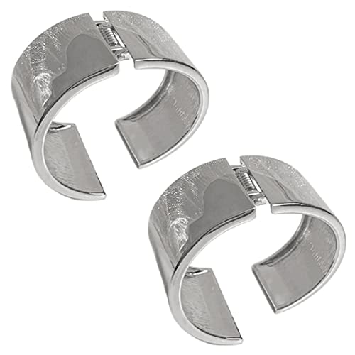 2 Stück Metall-Armband-Vorhanghalter, robuste Vorhang-Raffhalter, Federverschluss, Raffhalter, ohne Bohren, Silber von luchike