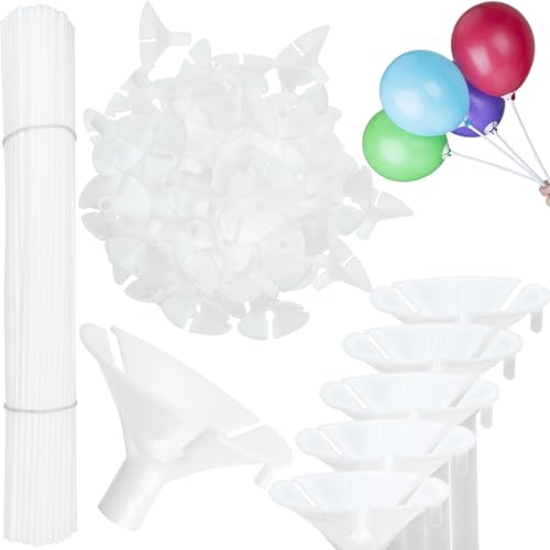 luckaide 40cm Luftballon Stäbe, 100 Stück Ballonstäbe, Luftballonstäbe, Plastik Ballonständer, Luftballon Halter, Ballon Ständer für Hochzeit, Geburtstag, Feiertage, Party Decor, Wiederverwendbar von luckaide