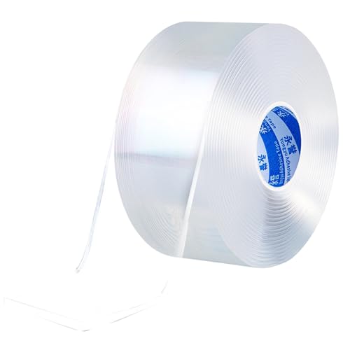 luckaide Nano Tape 5CM Breit, Doppelseitiges Klebeband Transparent, 3m Beidseitiges Klebeband Extra Stark Ablösbar, Nanotape Wiederverwendbar Waschbar für Teppich, Foto Wand, Küche, Zuhause, Auto von luckaide