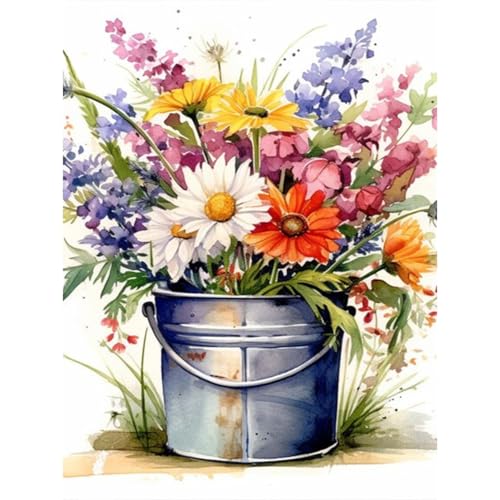 Diamond Painting Erwachsene Blumen-Diamond Painting Blume,Diamant Painting Bilder Als Geschenk für Home Wand Décor 30X40 CM von luckyarina