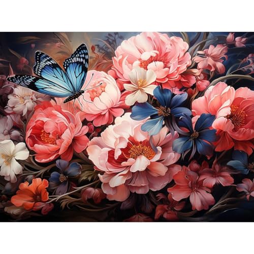 Diamond Painting Erwachsene Blumen- Schmetterling Diamont Painting Bilder, Blumen 5D Diamond Painting Bild für Wall Decoration 30X40CM von luckyarina